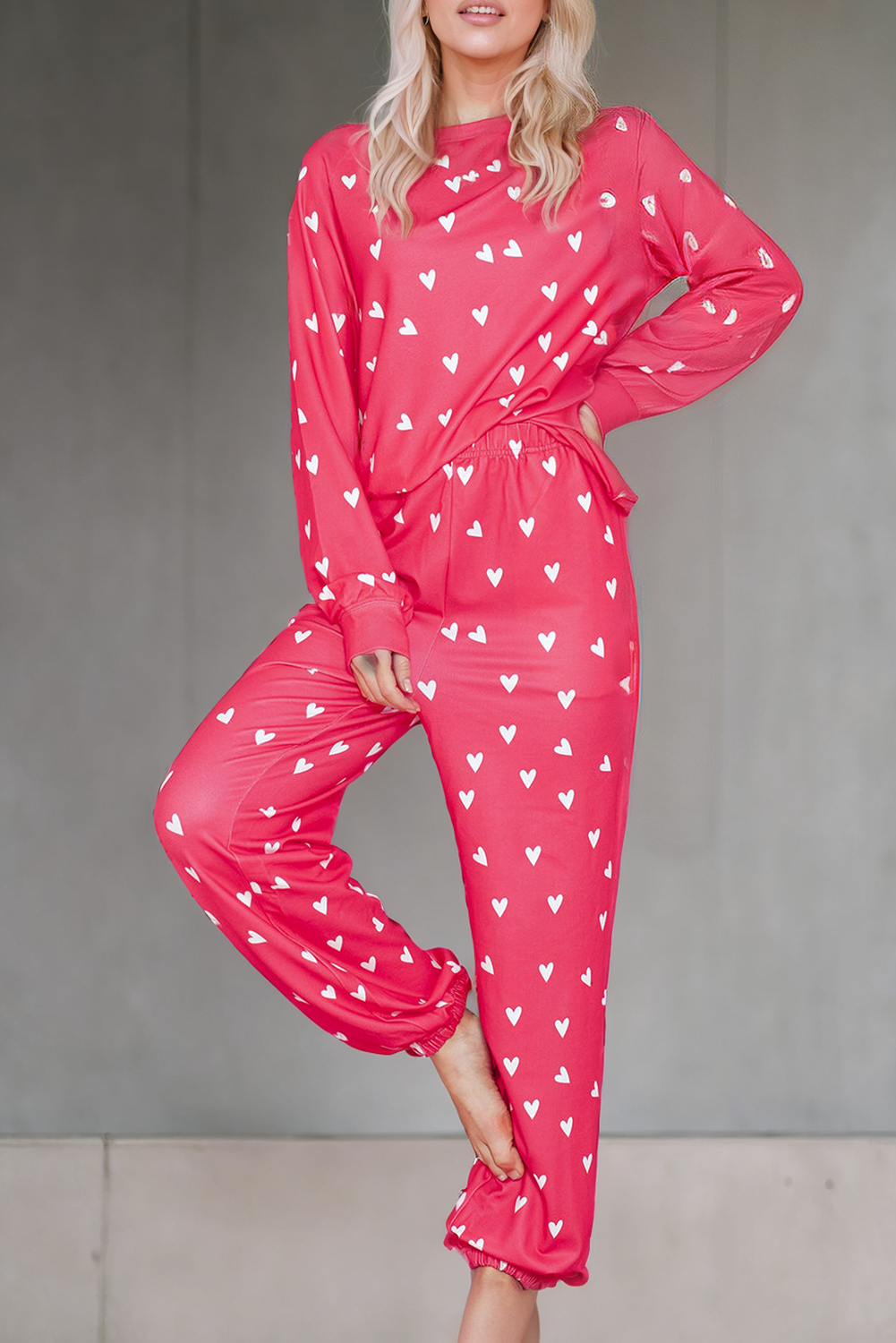 Valentines Heart Print 2 PC Lounge Set