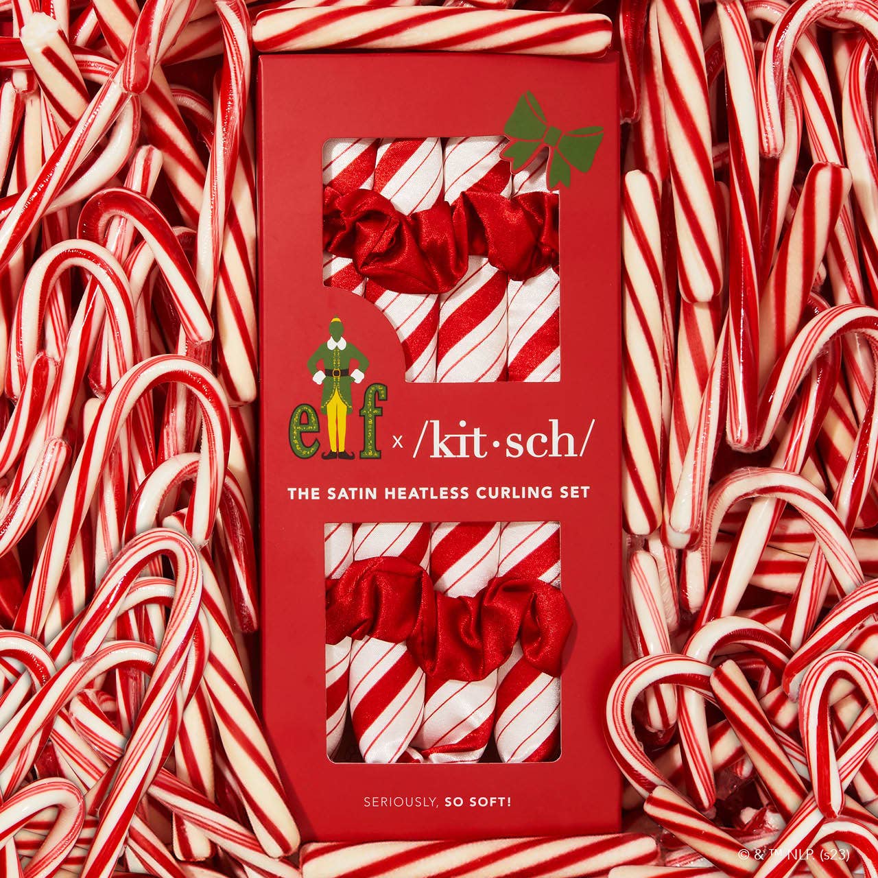 Elf x Kitsch Candy Cane Satin Heatless Set