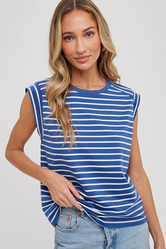STRIPED MUSCLE TEE