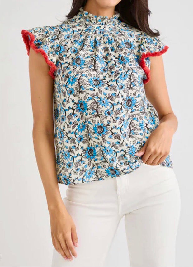 Flutter & Fringe Floral Top