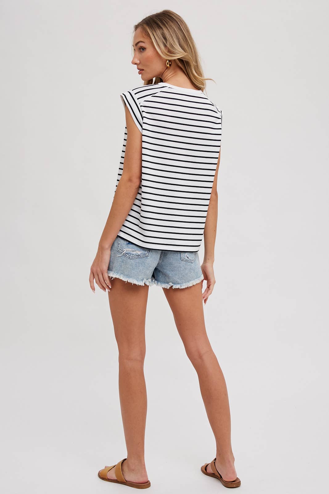 STRIPED MUSCLE TEE