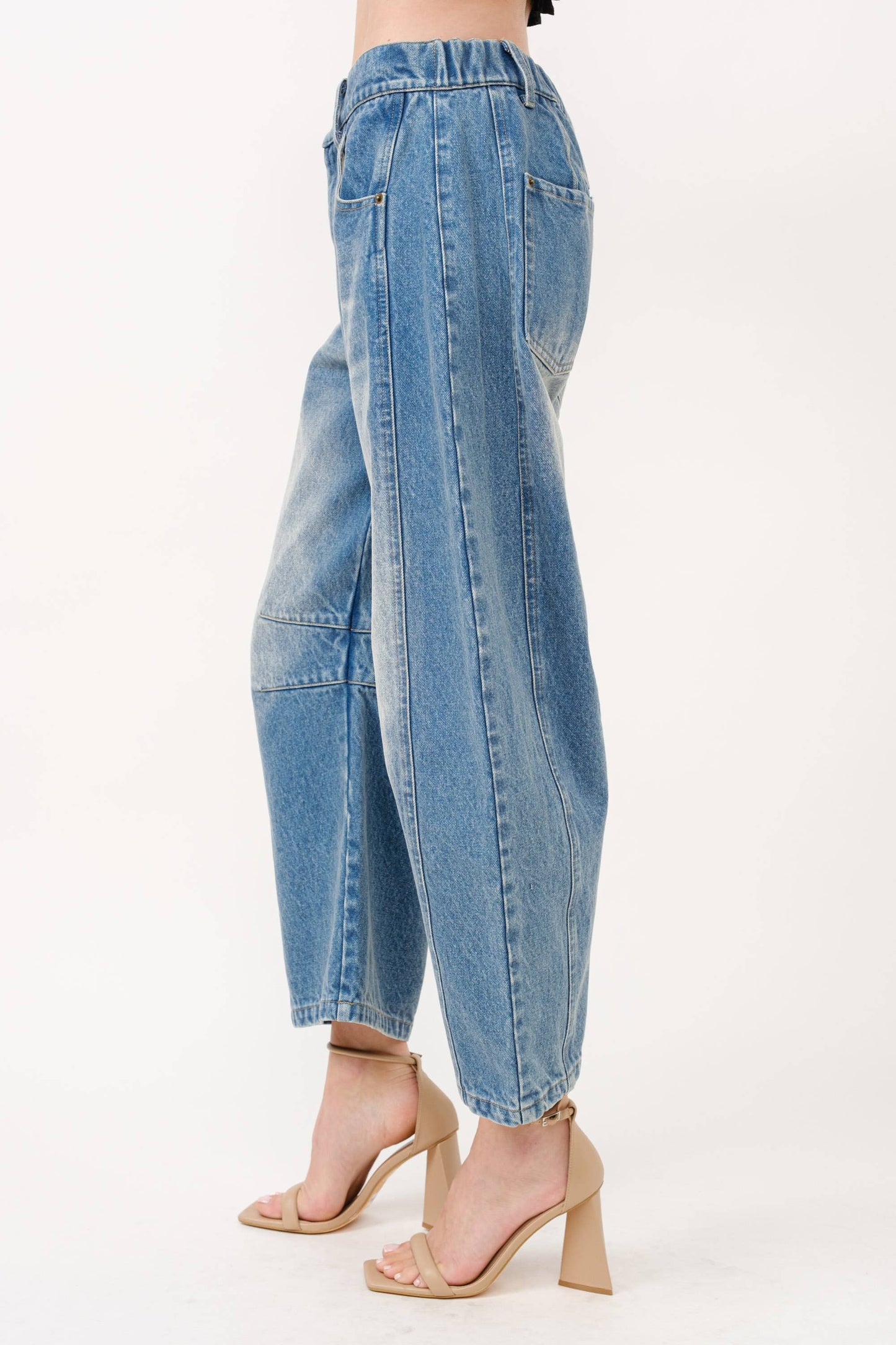 Slouchy Fit Crop Barrel Jeans