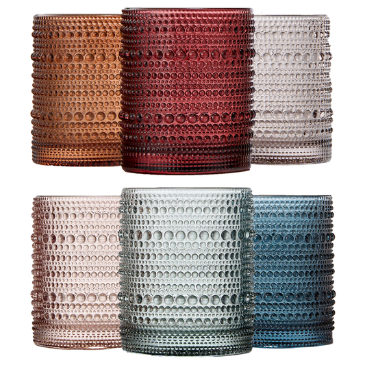 Hobnail Beaded Tumbler Drinking Glasses Set | 6