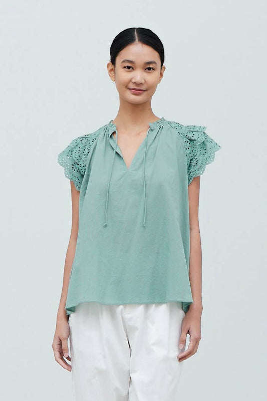 Eyelet Sleeve Blouse