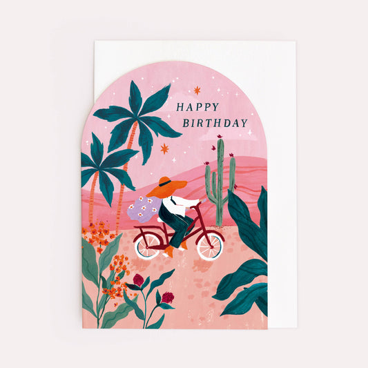 Sunset Bike Birthday Card |Female Birthday Card | Bohemian