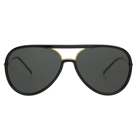 Shay Aviator Sunglasses: Black