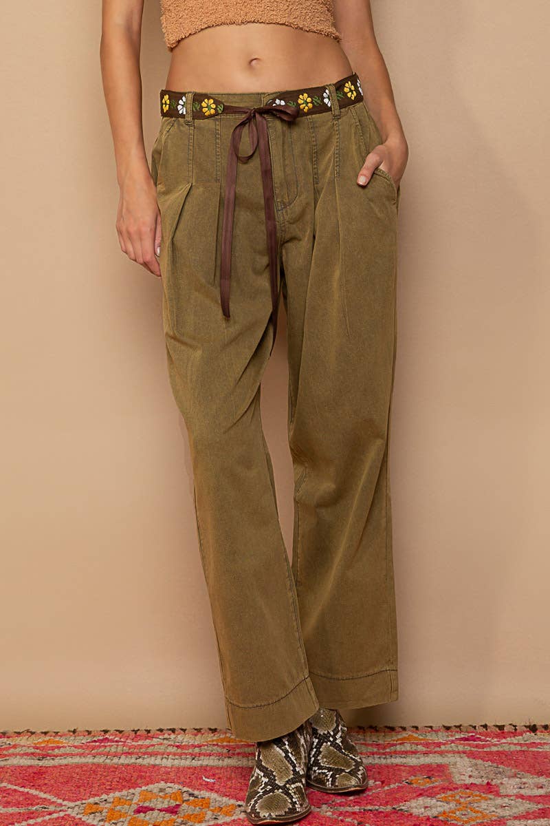 Pleated Twill Trouser