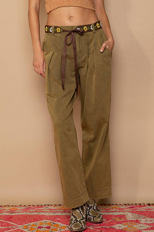 Pleated Twill Trouser