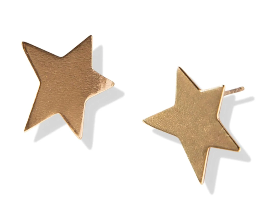 Brass Star Earrings