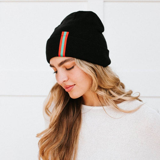 Seattle Striped Patch Beanie